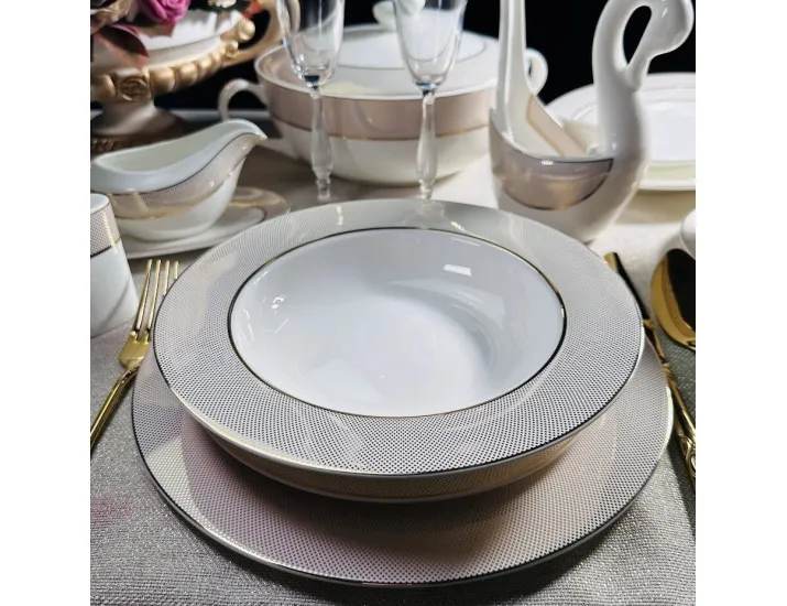 Набор из 6 глубоких тарелок 23см Lenardi Золотая Симфония 145-505