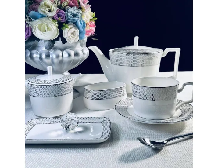  Набор из 6 тарелок 22см Lenardi Севилья серебро 145-558