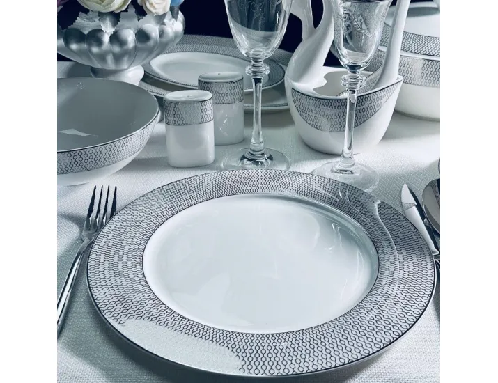 Набор из 6 тарелок 27см Lenardi Севилья серебро 145-557