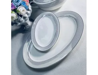 Овальное блюдо 35,5см Lenardi Севилья серебро 145-561