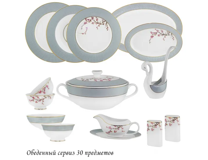 Обеденный сервиз на 6 персон  30 предметов Lenardi Сакура 145-627
