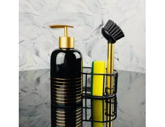 Набор кухонный диспенсер с щеткой и губкой на подставке Lenardi 146-019