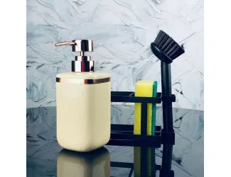 Набор кухонный диспенсер с щеткой и губкой на подставке Lenardi 146-022