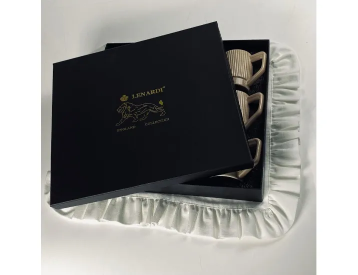 Набор кофейных пар на 6 персон 12 предметов 120мл Lenardi 155-002 пыльная роза