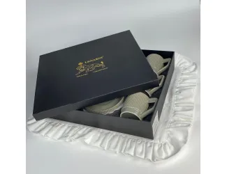 Набор кофейных пар на 6 персон 12 предметов 120мл Lenardi 155-003 серый