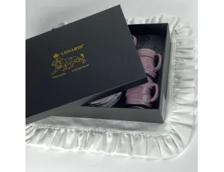 Набор кофейных пар на 6 персон 12 предметов 150мл Lenardi 155-009 фиолетовый