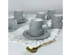 Набор кофейных пар на 6 персон 12 предметов 140мл Lenardi 155-011 серый