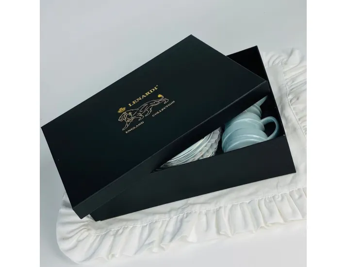 Набор кофейных пар на 6 персон 12 предметов 140мл Lenardi 155-012 голубой