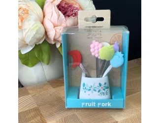 Набор из 6 вилок для фруктов на подставке 10х6 см(х48)