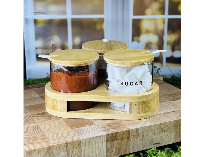 Набор для специй 3пр. с ложками на подставке Lenardi 160-230