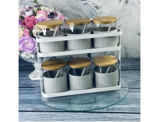 Набор для специй 6 предмета с ложками на подставке Lenardi 160-237