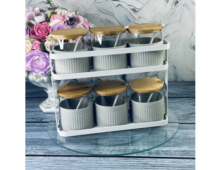 Набор для специй 6 предмета с ложками на подставке Lenardi 160-237