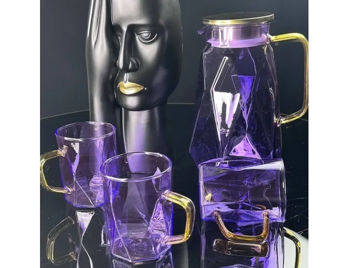 Набор графин 1700мл и 6 стаканов Lenardi 160-256 фиолетовый