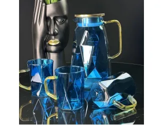 Набор графин 1700мл и 6 стаканов Lenardi 160-258 голубой