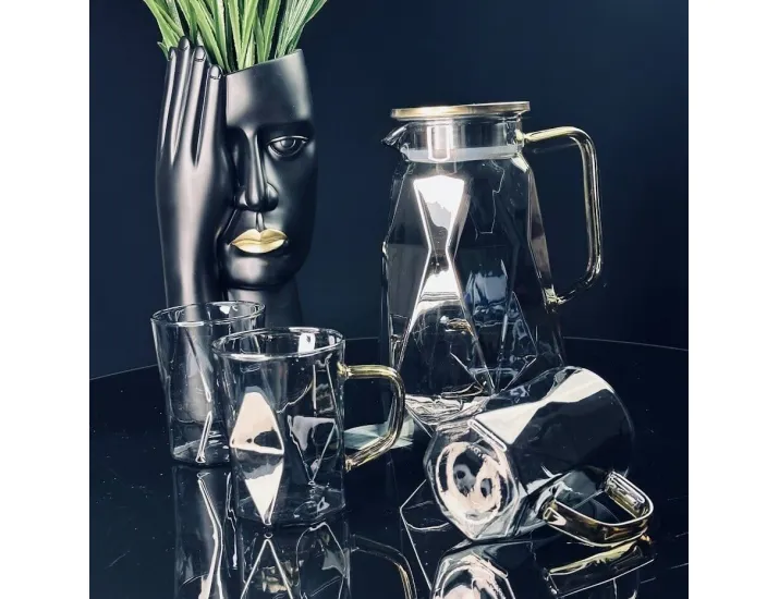 Набор графин 1700мл и 6 стаканов Lenardi 160-259 серый