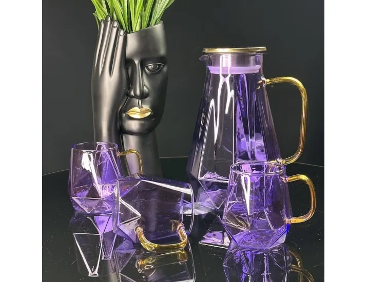 Набор графин 1850мл и 6 стаканов Lenardi 160-260 фиолетовый