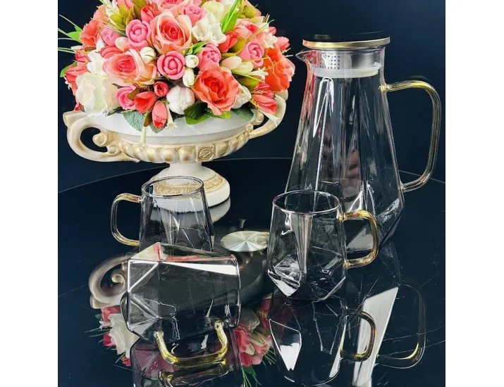 Набор графин 1850мл и 6 стаканов Lenardi 160-263 серый