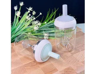 Банка с венчиком в под.уп.(х48)Стекло, бамбук