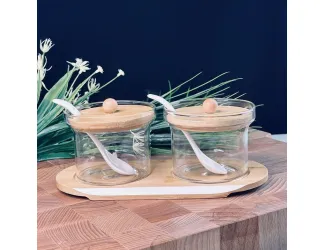 Набор для специй 2 предмета с ложками на подставке Lenardi 160-281