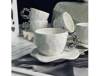 Набор кофейных пар на 6 персон 12 предметов 130мл Lenardi 163-083 белый