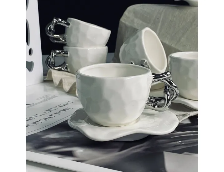 Набор кофейных пар на 6 персон 12 предметов 130мл Lenardi 163-083 белый