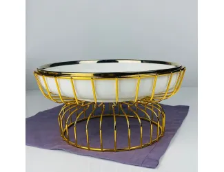 Блюдо 27см на подставке MULTICOLOR в под.уп.(х8)Фарфор