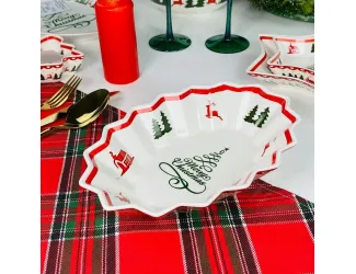 Глубокое овальное блюдо 23,5см Lenardi НОВЫЙ ГОД 164-055