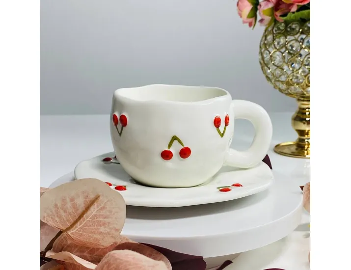 Чайная пара 300мл Lenardi 164-164 вишенки