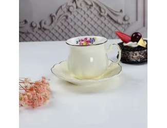 Набор кофейных пар на 6 персон 12 предметов 100мл Lenardi 181-195 молочный