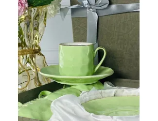 Набор кофейных пар на 6 персон 12 предметов 95мл Lenardi 181-208 салатовый