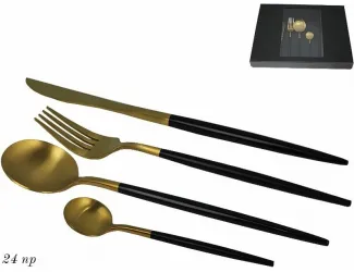 Набор столовых приборов Lenardi 24 предмета чёрный 197-005