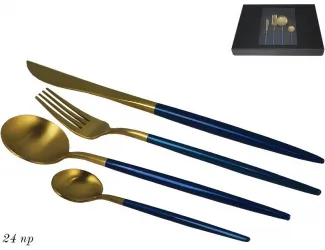 Набор столовых приборов Lenardi 24 предмета синий 197-007