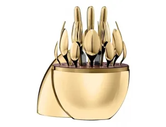 Набор столовых приборов Lenardi 24 предмета на подставке золото 197-023