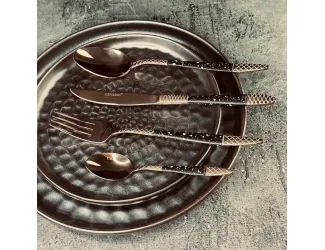 Набор столовых приборов на 6 персон 24 предмета Lenardi 200-034 бронзовый