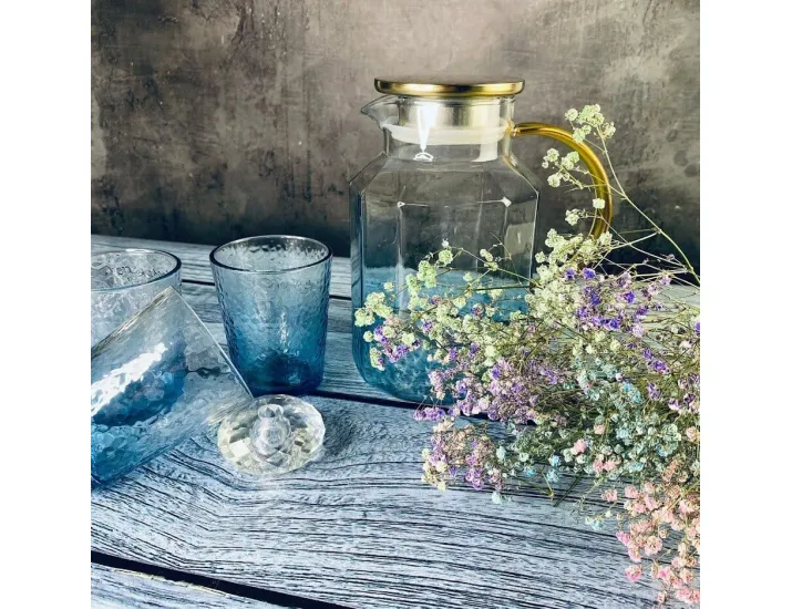 Набор графин 1800мл и 6 стаканов Lenardi 200-042 голубой