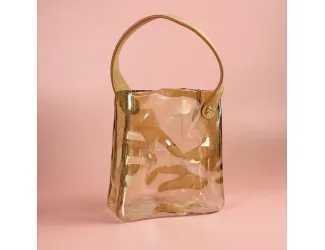 Ваза-сумочка 17см Lenardi 200-142 янтарная