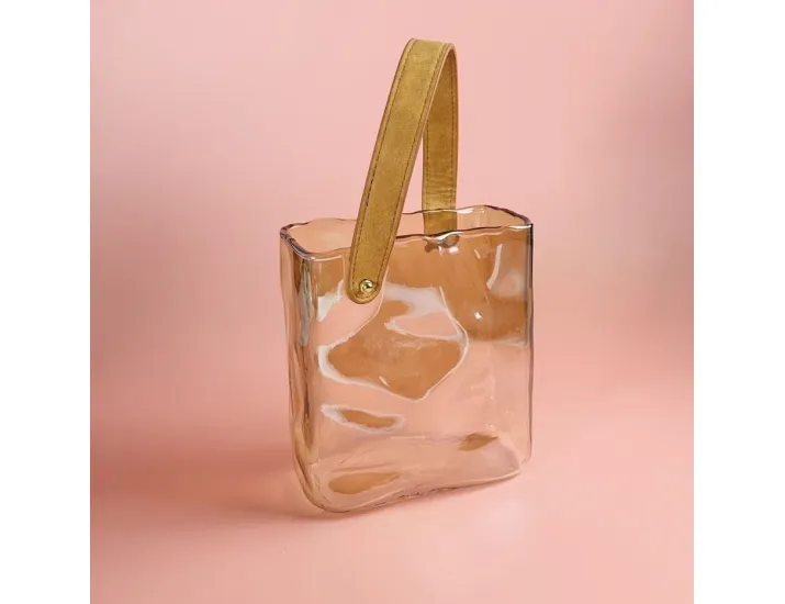 Ваза-сумочка 19см Lenardi 200-143 янтарна