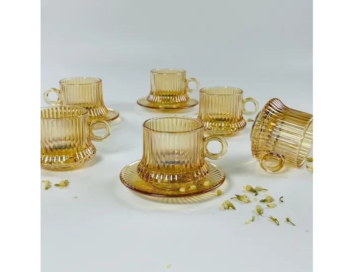 Кофейный набор 12 предметов 190мл Lenardi 200-151 янтарный