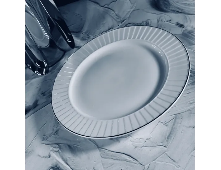 Набор из 6 тарелок 23см Lenardi Marzipan Grey 102-044