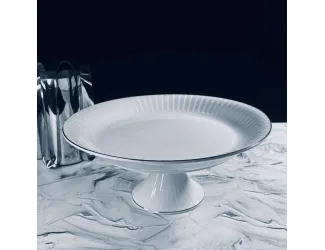 Круглое блюдо 30,5см на ножке Lenardi Marzipan Grey 102-060