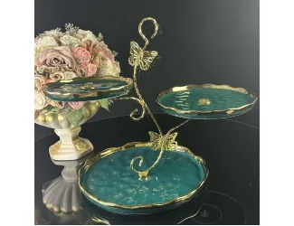 Трехъярусная этажерка Lenardi Multicolor 106-256 зеленая