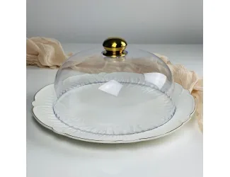 Блюдо 34,5см с крышкой Lenardi Orchidea 109-271