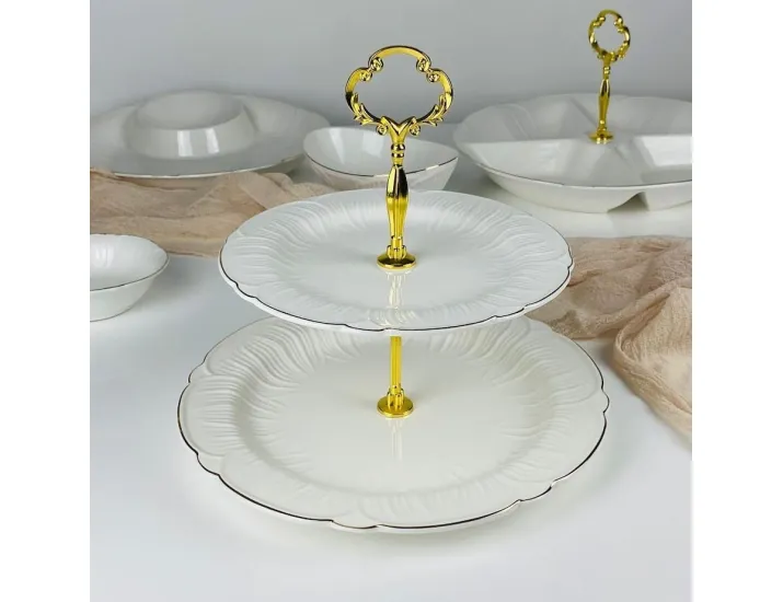 Двухъярусная этажерка 26,5/20,5см Lenardi Orchidea 109-272