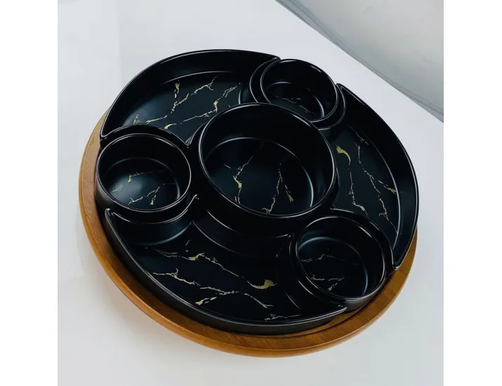 Менажница 30,5см Lenardi Multicolor 118-138 чёрная