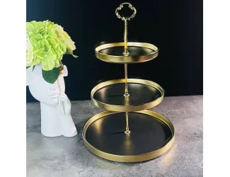 Трехъярусная этажерка Lenardi Multicolor 122-041 чёрная