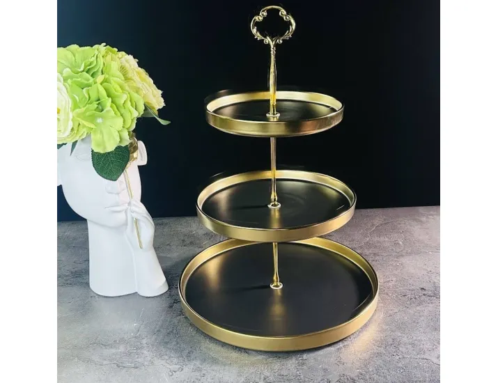 Трехъярусная этажерка Lenardi Multicolor 122-041 чёрная