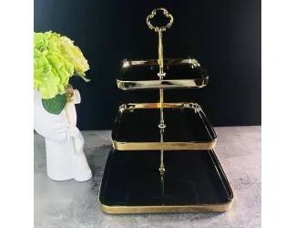 Трехъярусная этажерка Lenardi Multicolor 122-042 чёрная