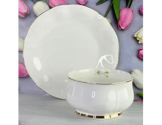 Набор из 6 салатников 12см и 6 тарелок 19см Lenardi Multicolor 133-362 белый