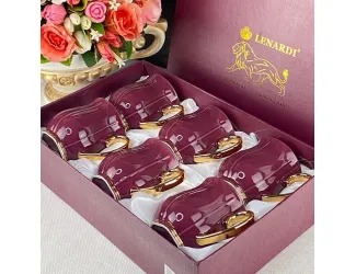 Набор из 6 кружек 400мл Lenardi Multicolor 133-373 бордовый