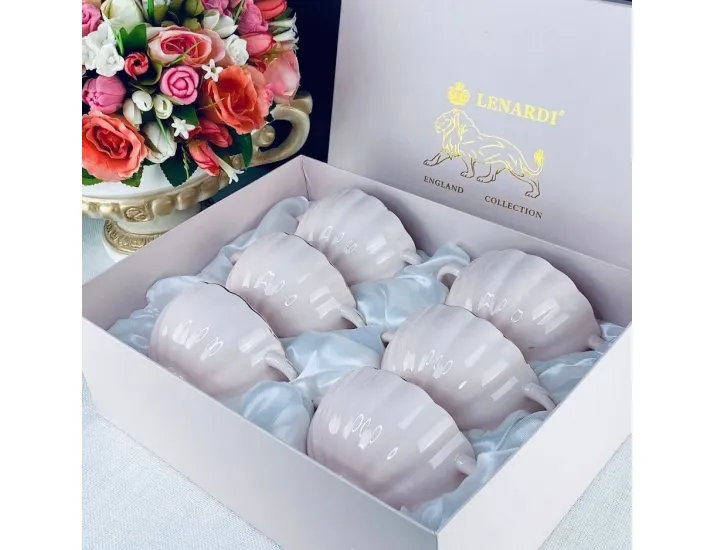 Набор из 6 бульонниц 350 мл Lenardi Multicolor 133-375 розовый